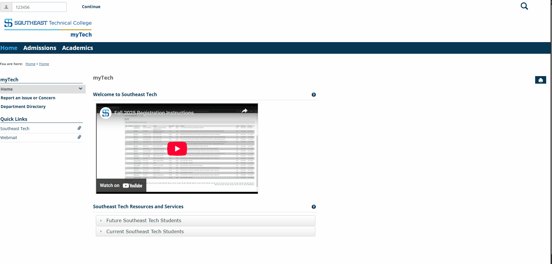 Video of steps to access myTech when hold message comes up. No sound.